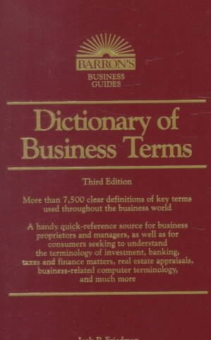 Dictionary of Business Terms (Barron's Business Guides)