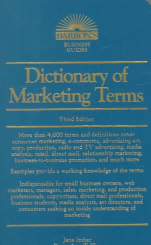 Dictionary of Marketing Terms (Barron's Business Guides) cover