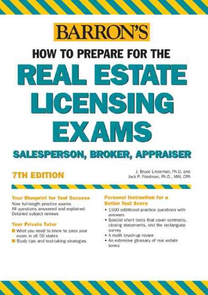How to Prepare for the Real Estate Licensing Exams: Salesperson, Broker, Appraiser (BARRON'S HOW TO PREPARE FOR REAL ESTATE LICENSING EXAMINATIONS) cover