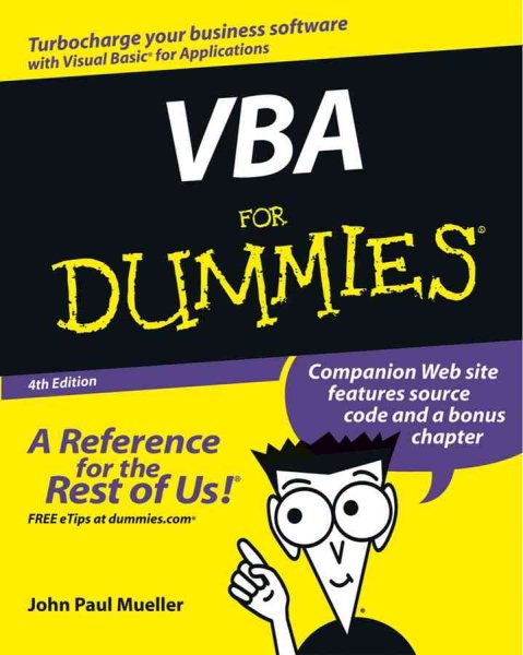 VBA For Dummies (For Dummies (Computer/Tech)) cover