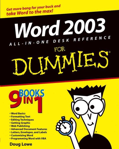 Word 2003 All-in-One Desk Reference For Dummies cover