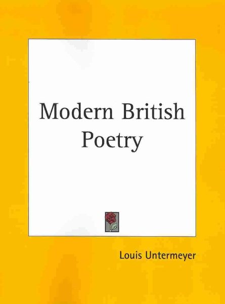 Modern British Poetry cover
