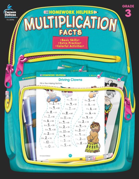 Multiplication Facts Homework Helper, Grade 3