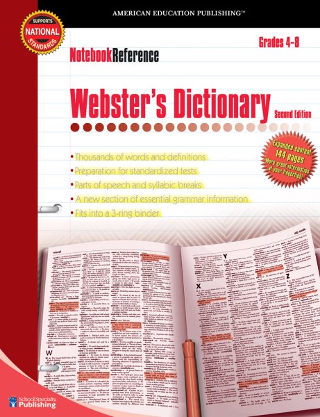 Webster's Dictionary: Grades 4 - 8 cover