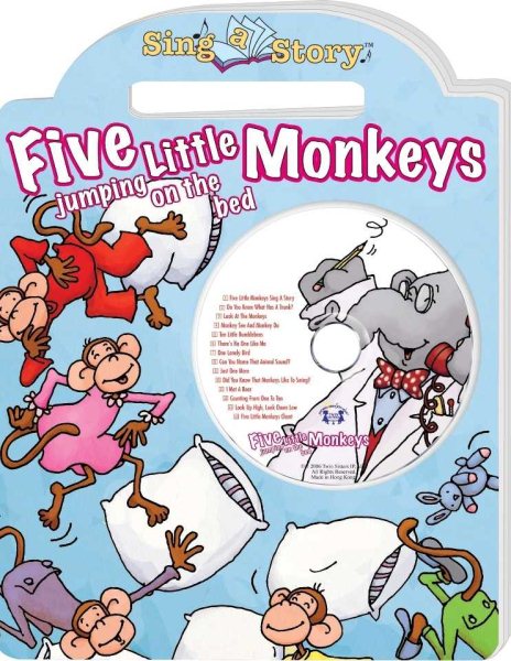Five Little Monkeys Jumping on the Bed Sing a Story Handled Board Book with CD cover