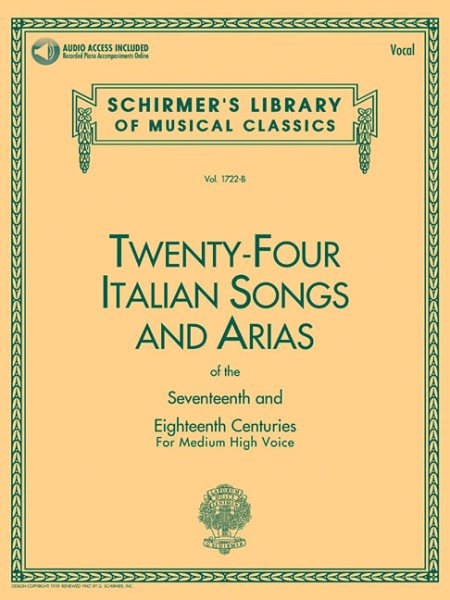 24 Italian Songs and Arias: Medium High Voice (Book, Vocal Collection) cover
