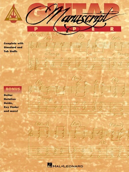 Recorded Versions Guitar Tablature Manuscript Paper cover