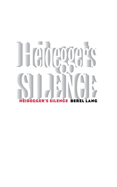 Heidegger's Silence cover