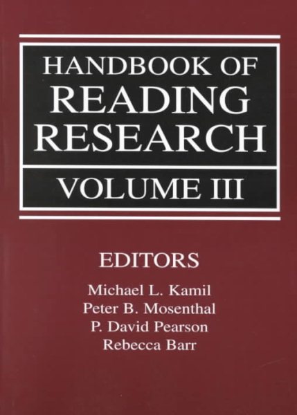 Handbook Of Reading Research SetOp: Handbook of Reading Research, Volume III cover