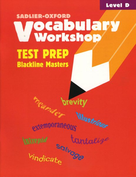 Vocabulary Workshop Level D Test Booklet - Teacher's Materials cover