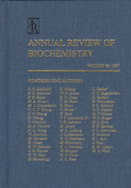 Annual Review of Biochemistry: 1997