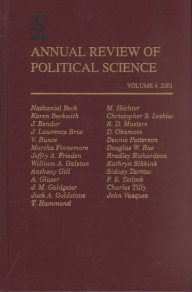 Annual Review of Political Science, Vol. 4, 2001 cover