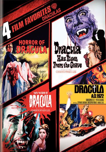 4 Film Favorites: Draculas (Dracula A.D. 1972, Dracula Has Risen from the Grave, Horror of Dracula, Taste the Blood of Dracula) cover
