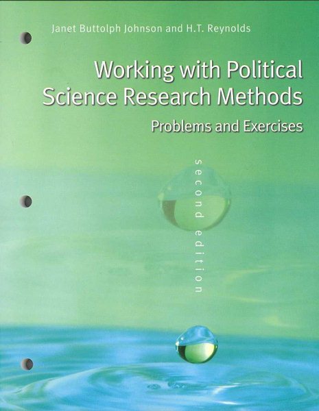 Working With Political Science Research Methods: Problems and Exercises, 2nd Edition cover