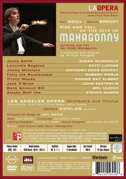 Weill - Rise and Fall of the City of Mahagonny cover