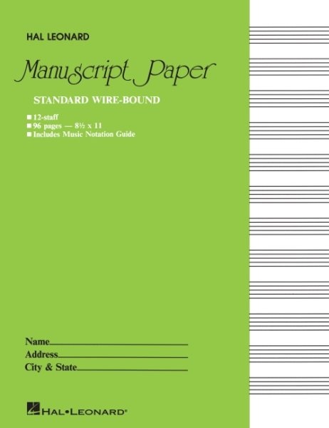 Standard Wirebound Manuscript Paper (Green Cover)