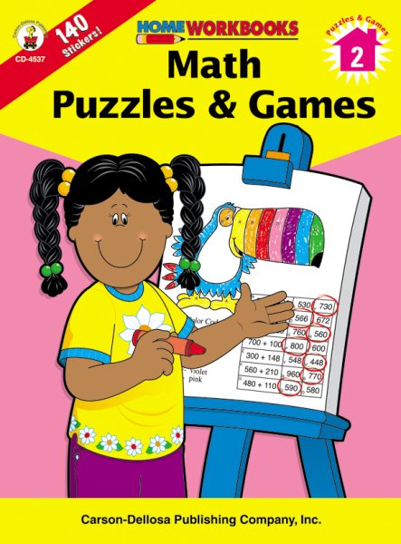 Math Puzzles & Games, Grade 2 (Home Workbooks)