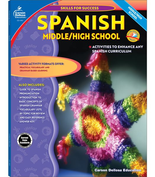 Skills for Success Spanish Workbook Grades 6-12 , Middle School and High School Vocabulary Building, Grammar Practice for Homeschool or Classroom (128 pgs) cover