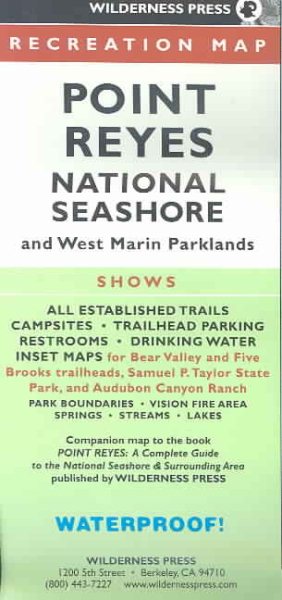 Wilderness Press Point Reyes: National Seashore and West Marin Parklands, Recreation Map cover