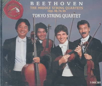 Ludwig Van Beethoven:  Middle Quartets, Op. 59, 74, 95 cover