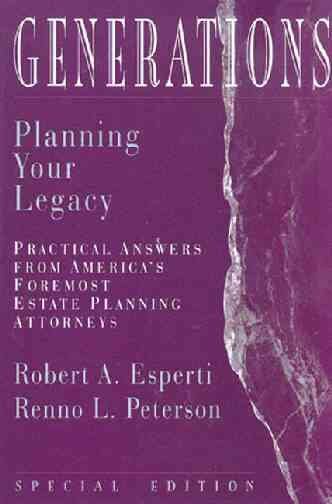Generations : Planning Your Legacy (Esperti Peterson Institute Contributory Series) cover