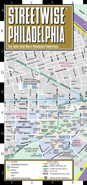 Streetwise Philadelphia Map - Laminated City Center Street Map of Philadelphia, PA - Folding pocket size travel map with Septa metro map, bus map