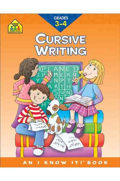 School Zone - Cursive Writing Workbook - 32 Pages, Ages 8 to 10, 3rd Grade, 4th Grade, Practice Handwriting, Tracing, Letters, Words, Sentences, and More (An I Know It! Book)