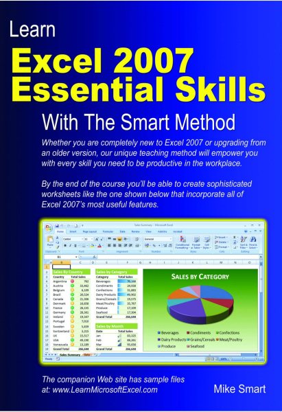 Learn Excel 2007 Essential Skills with The Smart Method: Courseware tutorial for self-instruction to beginner and intermediate level cover
