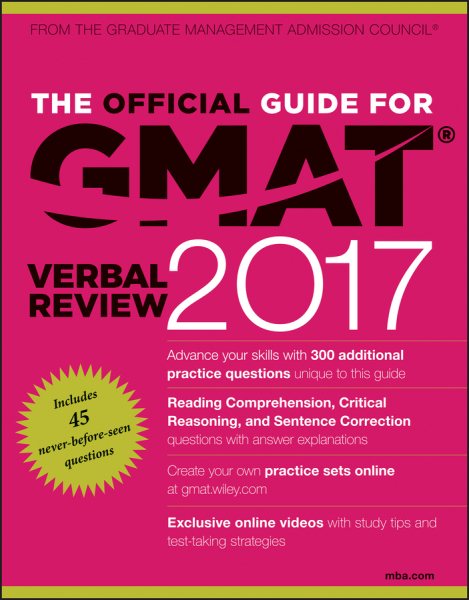 The Official Guide for GMAT Verbal Review 2017 with Online Question Bank and Exclusive Video cover
