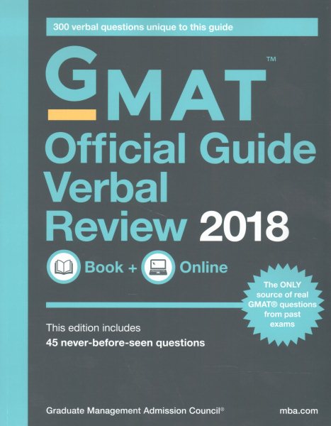 GMAT Official Guide 2018 Verbal Review: Book + Online (Official Guide for Gmat Verbal Review) cover