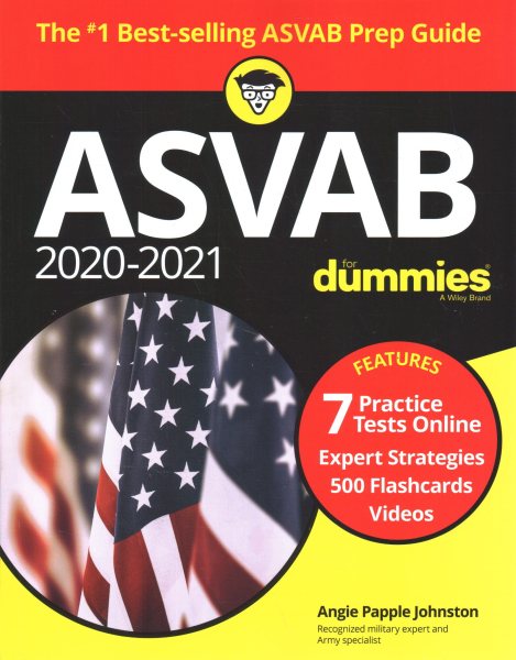 2020-2021 ASVAB for Dummies: Book + 7 Practice Tests Online + Flashcards + Video cover