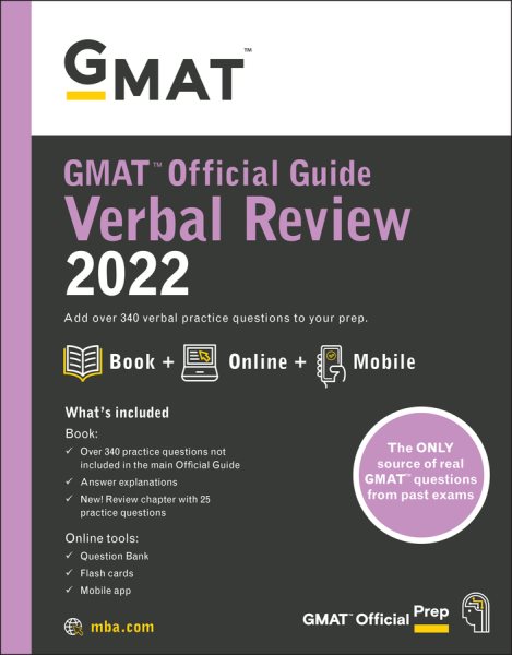GMAT Official Guide Verbal Review 2022: Book + Online Question Bank cover