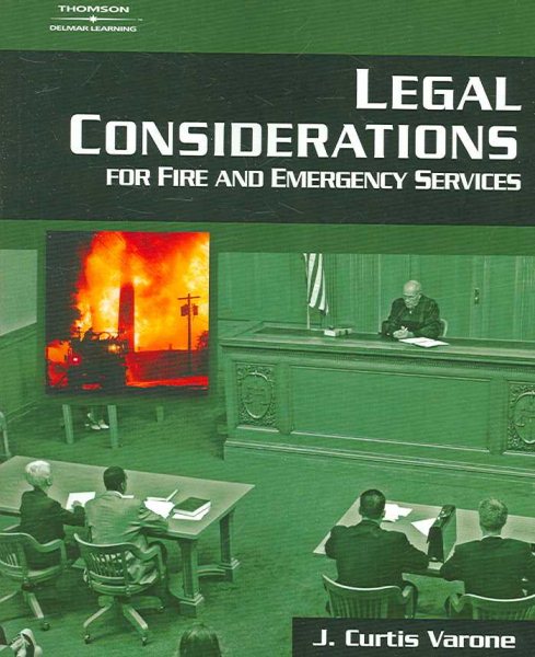 Legal Considerations For Fire and Emergency Services cover