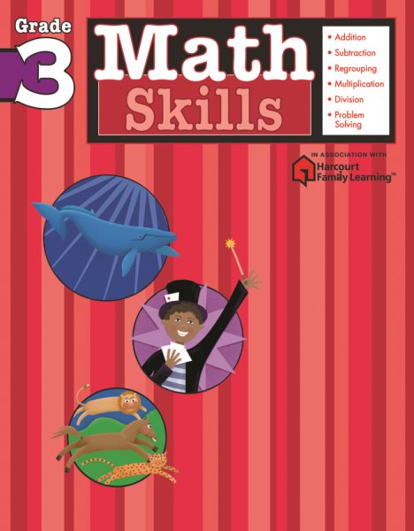 Math Skills: Grade 3 (Flash Kids Harcourt Family Learning) cover