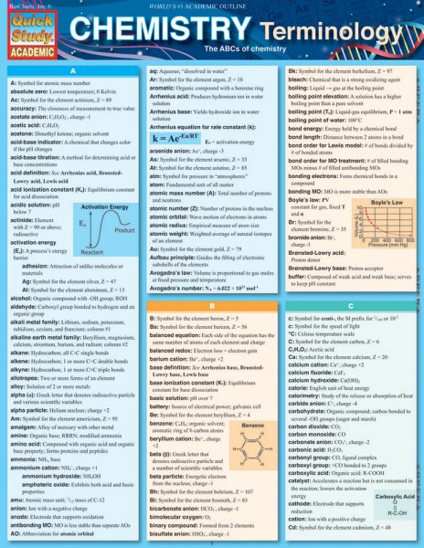 Chemistry Terminology (Quick Study Academic) cover