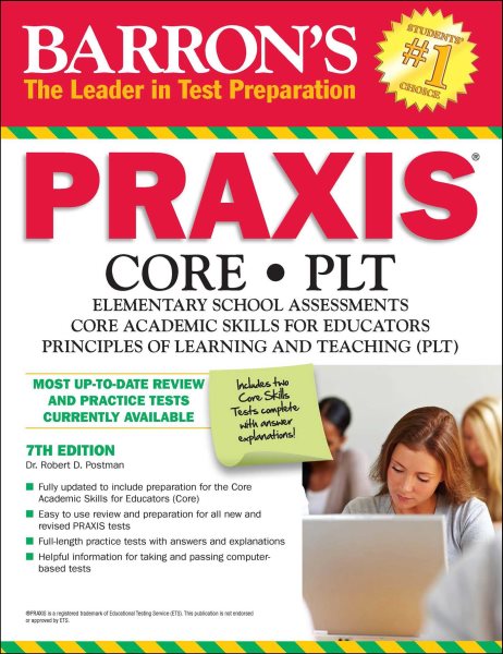 PRAXIS: CORE/PLT (Barron's Test Prep) cover