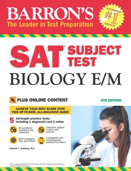 Barron's SAT Subject Test Biology E/M, 6th Edition: with Bonus Online Tests (Barron's Test Prep) cover