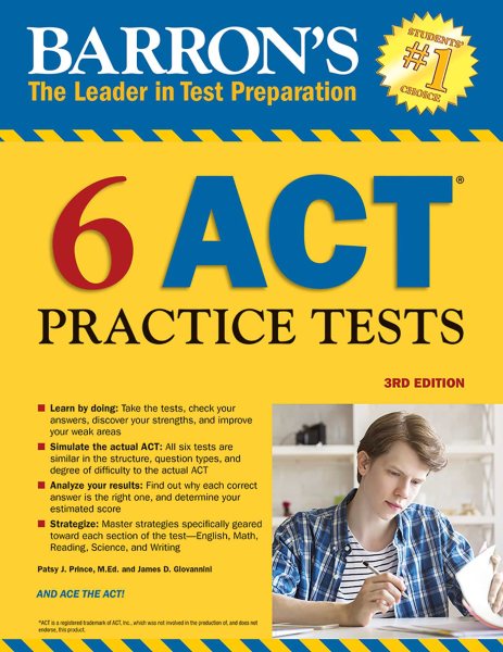 Barron's 6 ACT Practice Tests, 3rd Edition (Barron's Test Prep) cover