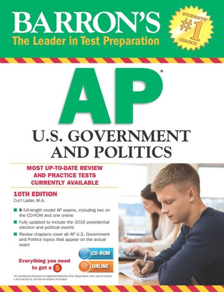 Barron's AP U.S. Government and Politics with CD-ROM, 10th Edition cover