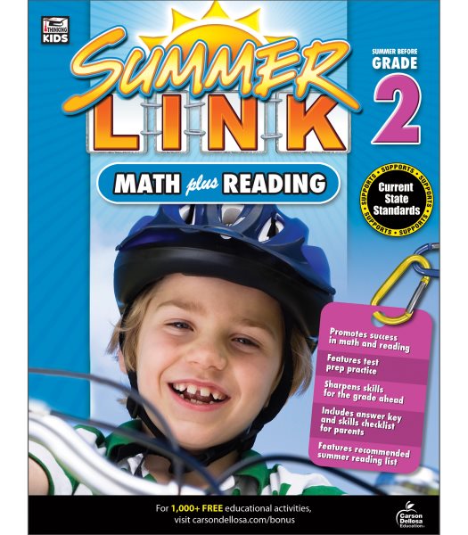 Math Plus Reading Workbook: Summer Before Grade 2 (Summer Link) cover