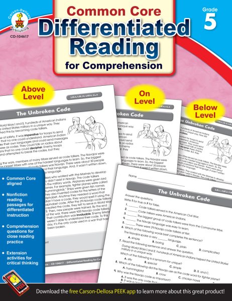 Differentiated Reading for Comprehension, Grade 5 cover