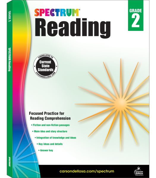 Spectrum 2nd Grade Reading Workbook—State Standards for Reading Comprehension, Nonfiction Fiction Passages With Answer Key for Homeschool or Classroom (174 pgs) cover