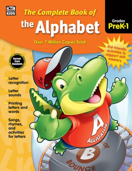 Carson Dellosa Complete Book of the Alphabet Workbook for Kids—PreK-Grade 1 Letter Recognition and Sounds, Writing Letters and Words Practice (416 pgs) cover