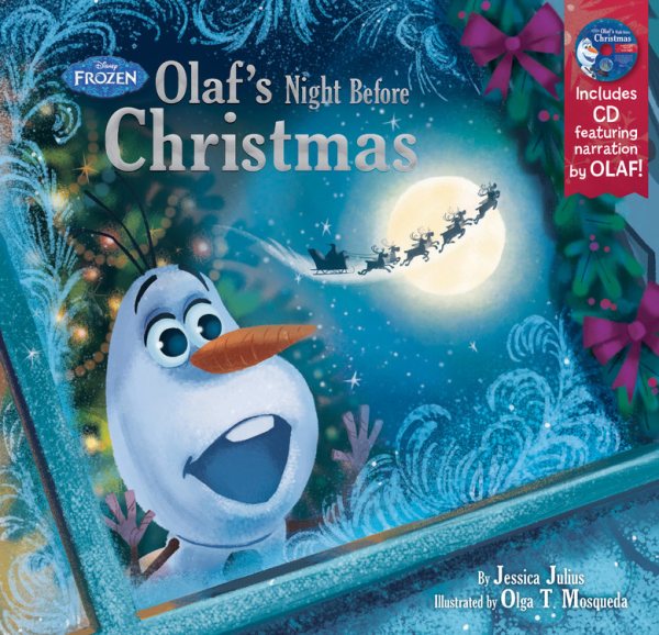 Frozen Olaf's Night Before Christmas Book & CD cover