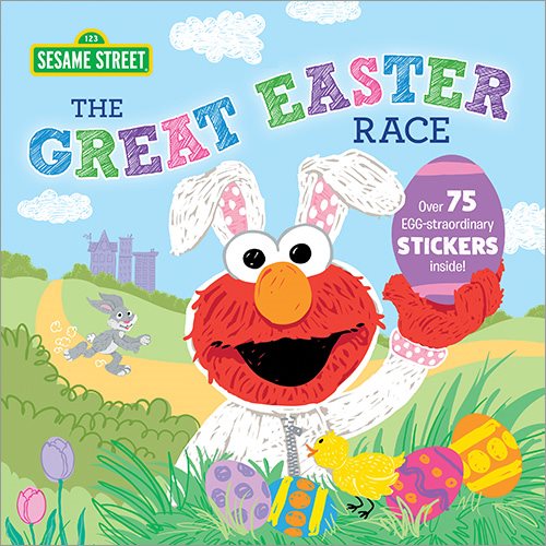 The Great Easter Race!: A Springtime Sesame Street Story with Elmo, Cookie Monster, Big Bird and Friends! (Easter Basket Stuffers for Toddlers and Kids) (Sesame Street Scribbles) cover
