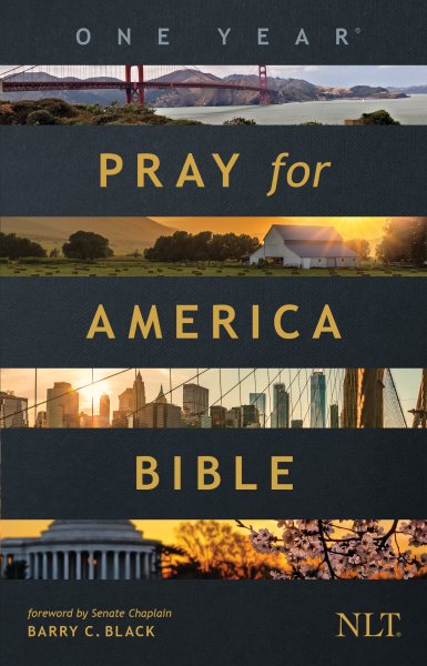 The One Year Pray for America Bible, NLT (Paperback) – Inspirational Daily Bible with Non-Partisan Prayer Prompts cover