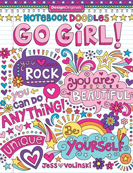 Notebook Doodles Go Girl!: Coloring & Activity Book (Design Originals) 30 Inspiring Designs; Beginner-Friendly Empowering Art Activities for Tweens, on High-Quality Extra-Thick Perforated Paper cover