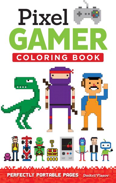 Pixel Gamer Coloring Book: Perfectly Portable Pages (Design Originals) (On the Go) cover