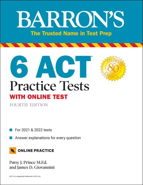 6 ACT Practice Tests with Online Test (Barron's Test Prep)