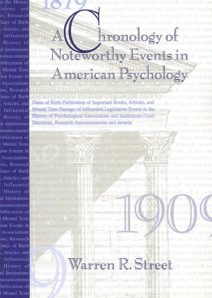 A Chronology of Noteworthy Events in American Psychology